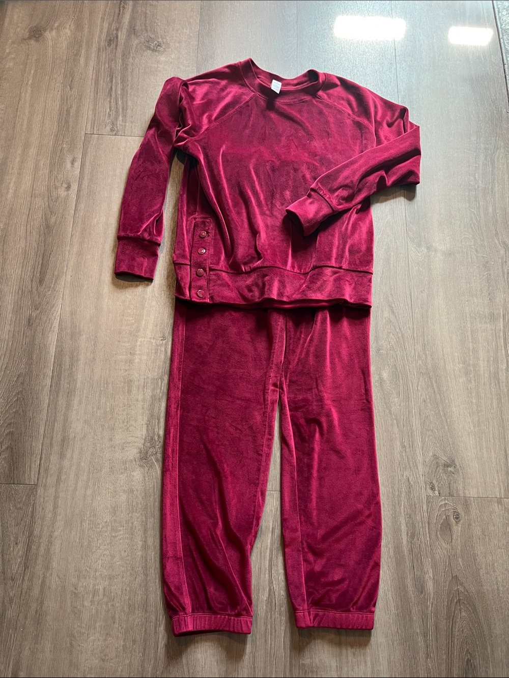 Yogalicious Women’s Velvet Pajama Set - Berry Red